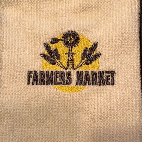 Set of 2 (18” by 16”) Custom Gray and White Farmer’s Market3 Embroidered Barmops - Picture 3 of 6